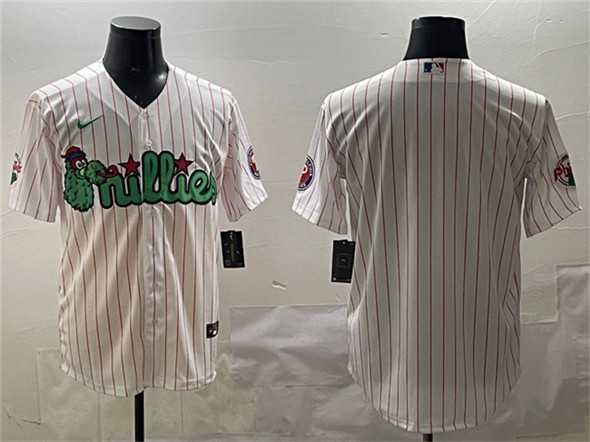 Mens Philadelphia Phillies Blank White Phanatic Cool Base Stitched Jersey